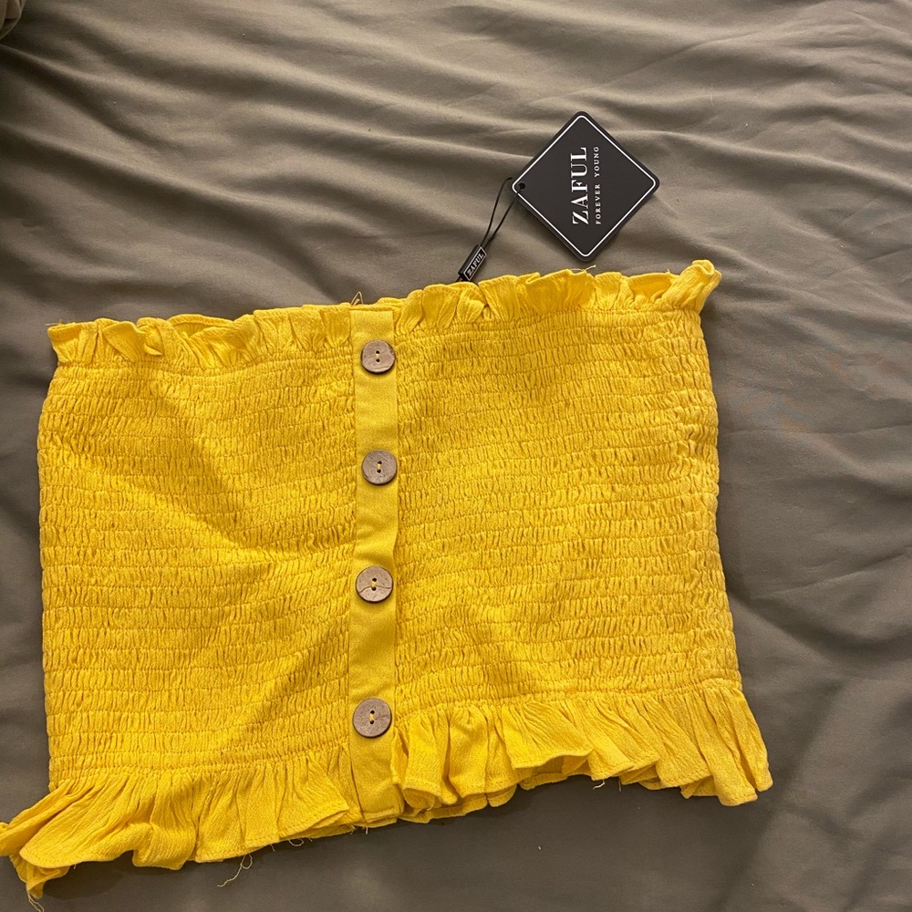 Yellow ruffled Bandeau new